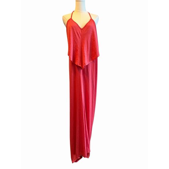 NEW Halara V Neck Tie Back Ruched Maxi Slip Dress Size XL Casual Comfort Resort - Picture 7 of 14